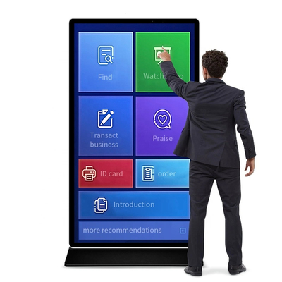 100 Inch Floor Standing Digital Signage Cms Free Standing Kiosk Smart Tempered Glass