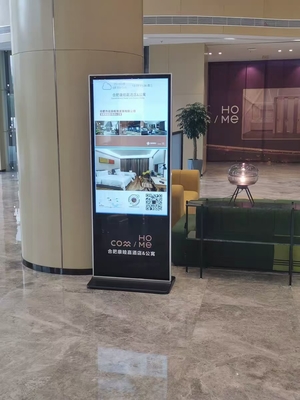 65 Inch Floor Standing Digital Signage Hotel Lobby Android Lcd Display Panel