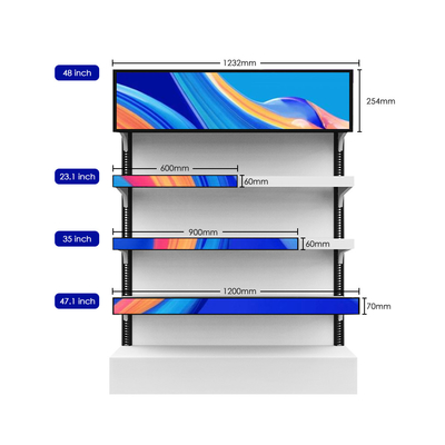 35" Stretched LCD Display digital shelf edge displays 2880X158 Ips