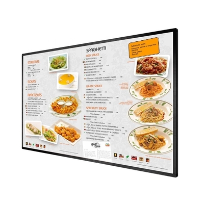 40 Inch Wall Mounted Digital Signage Restaurant Menu Display Boards Lcd Split Screen Tv