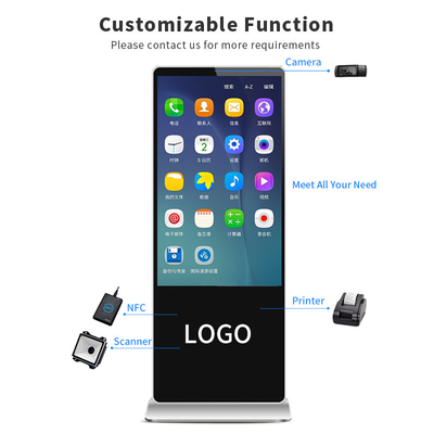 LCD Display Indoor Android Advertising TV Digital Signage Totem Floor Stand 55In