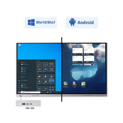 75 Inch All In One PC Smart Interactive Whiteboard 4k Touch Screen Panel For School