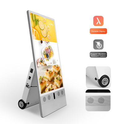 Ip65 Movable A Board Poster , 50Ah Battery Powered Lcd Portable Digital Signage