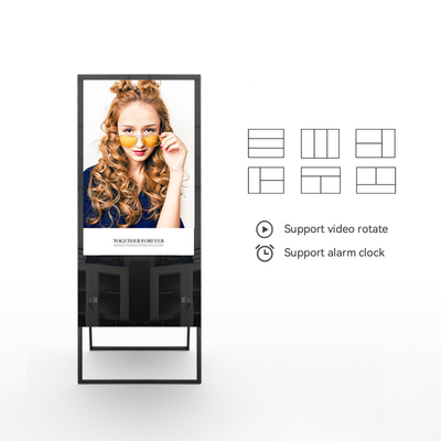 Movable Digital Indoor Poster Versatile , 32 43 49 55 65 Inch LCD Advertising Players